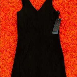 NWT RALPH LAUREN ANGORA RABBIT HAIR WOOL BLACK RIBBED KNIT SLEEVELESS DRESS XS